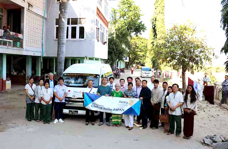 2018.11.26　ヤンゴンRCとのグローバル補助金事業「ドクターカープロジェクト」(ミャンマーにて)